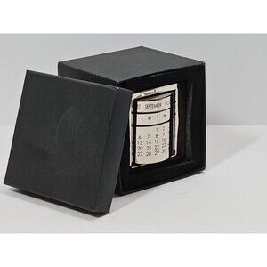Silvertone Perpetual Calendar Cube Office for Guys Father’s Office Husband Gift
